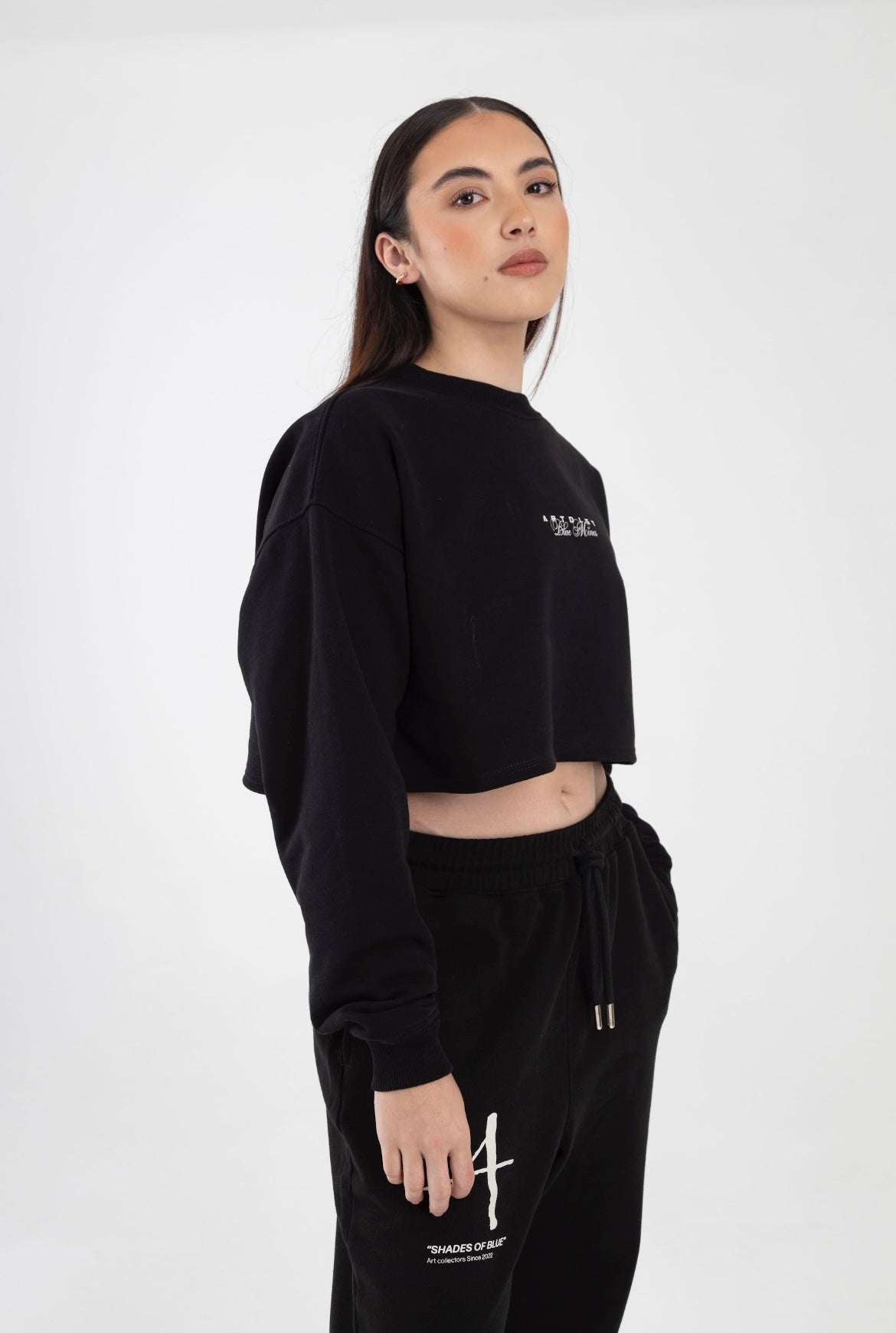 ARTDIST - Blue Mines Black Crewneck Cropped